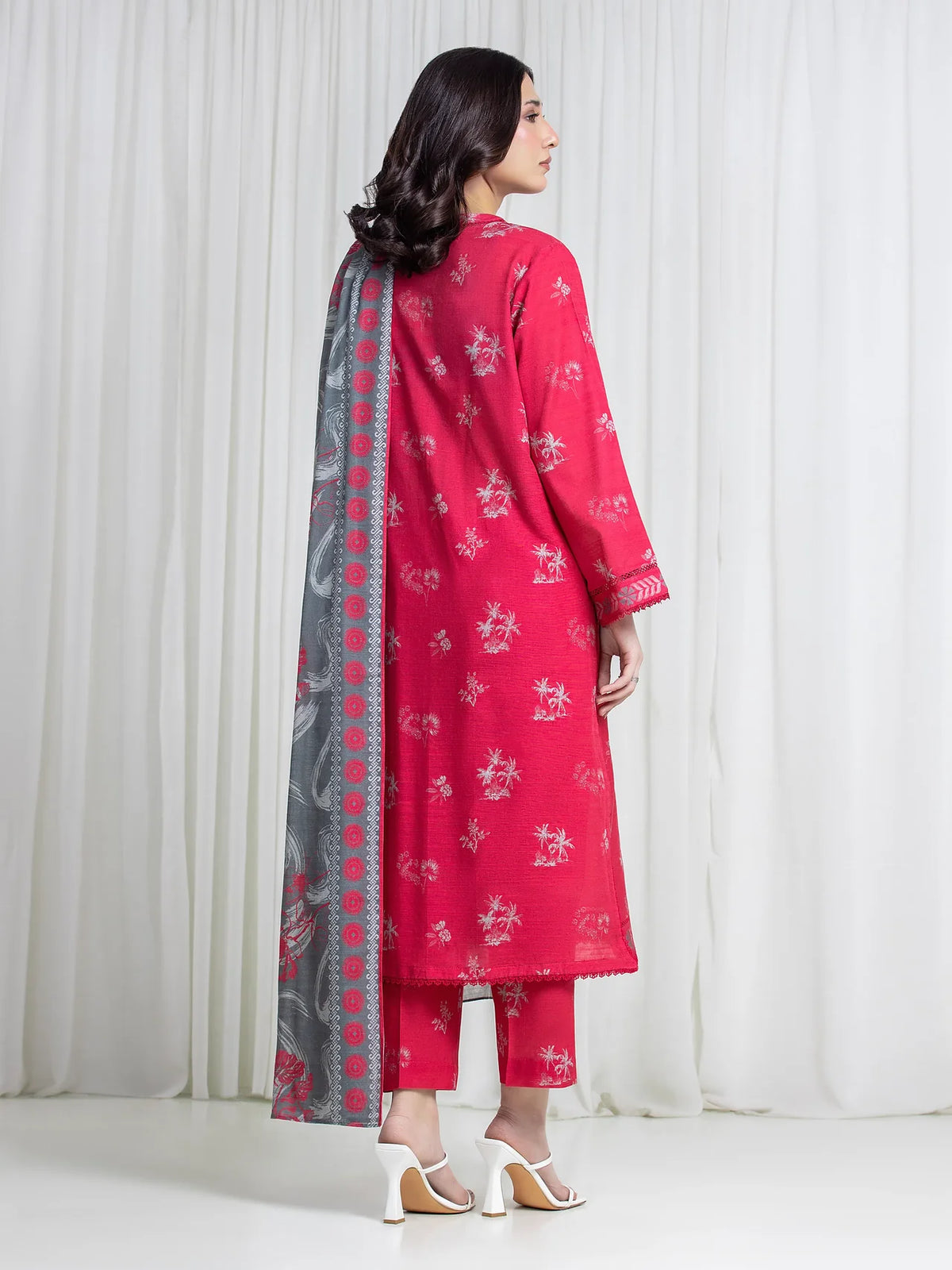 Printed khaddar suit