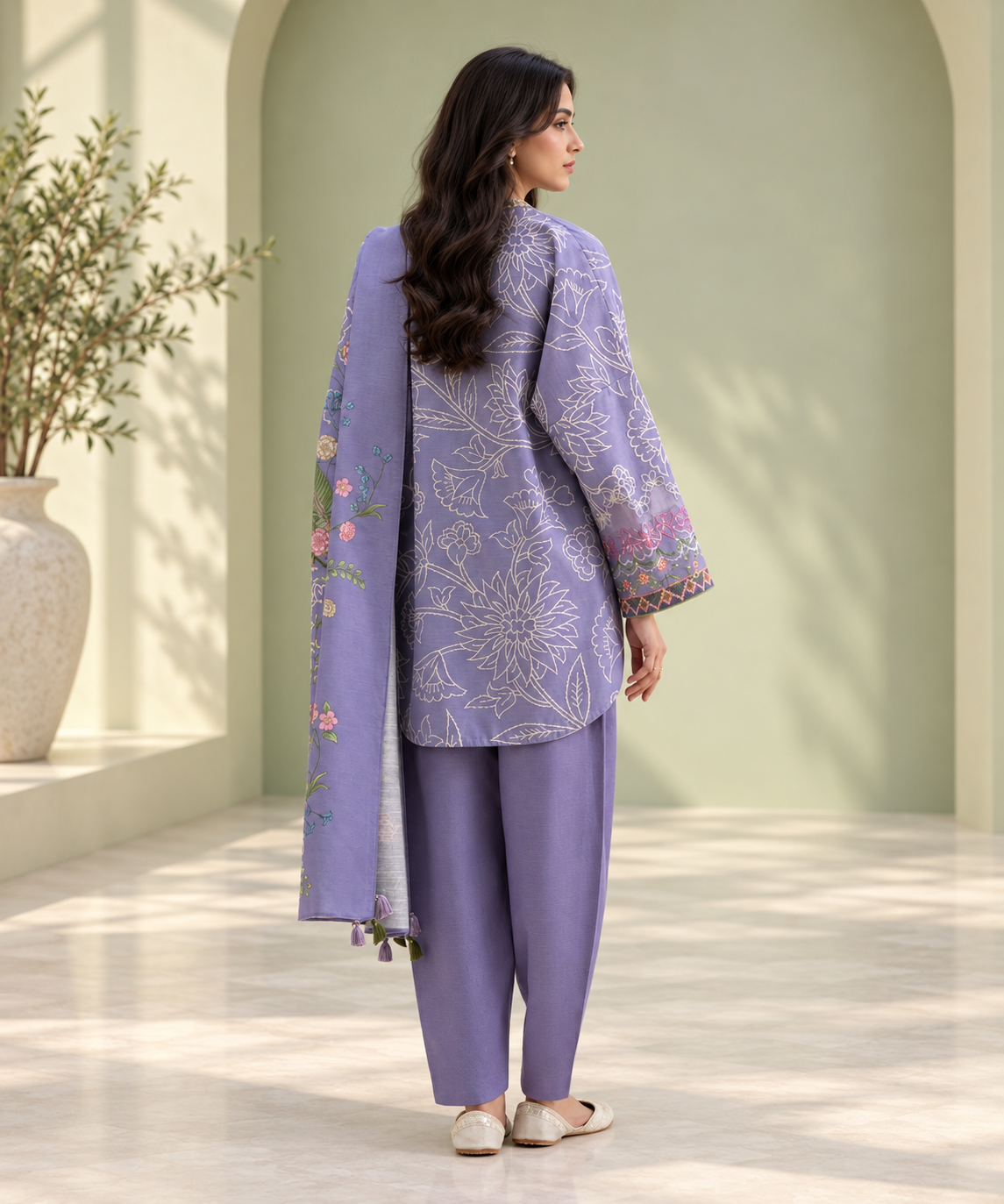 3 PIECE - EMBROIDERED KHADDAR SUIT