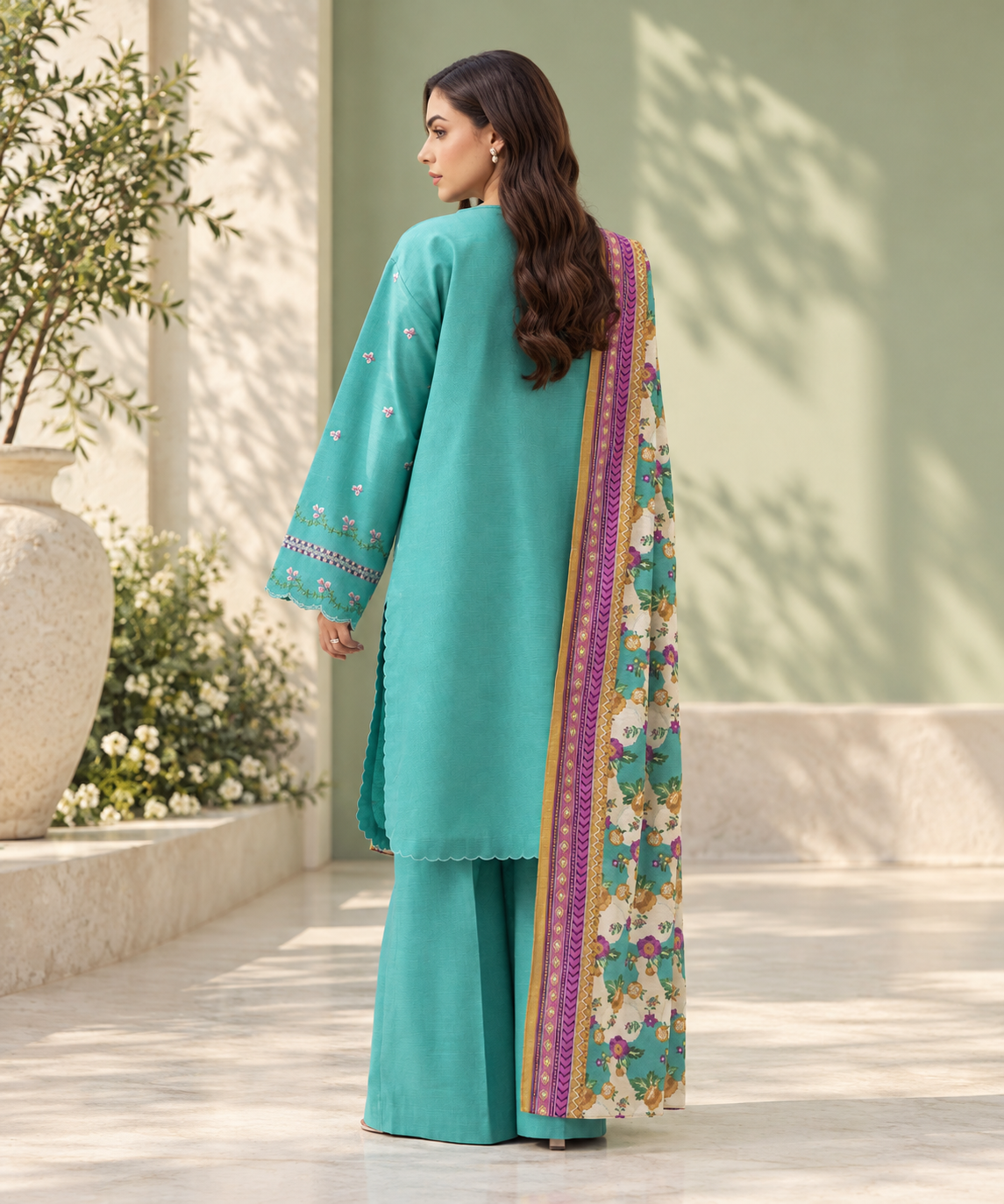 3 PIECE - EMBROIDERED KHADDAR SUIT