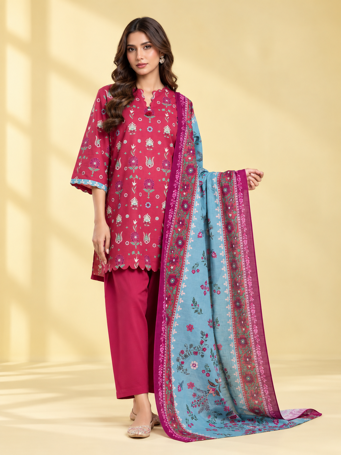 Printed Khaddar Suit
