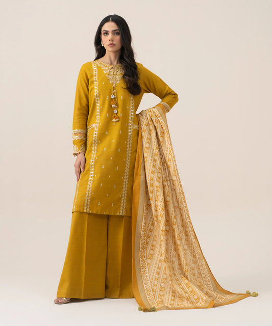 3 PIECE - EMBROIDERED KHADDAR SUIT
