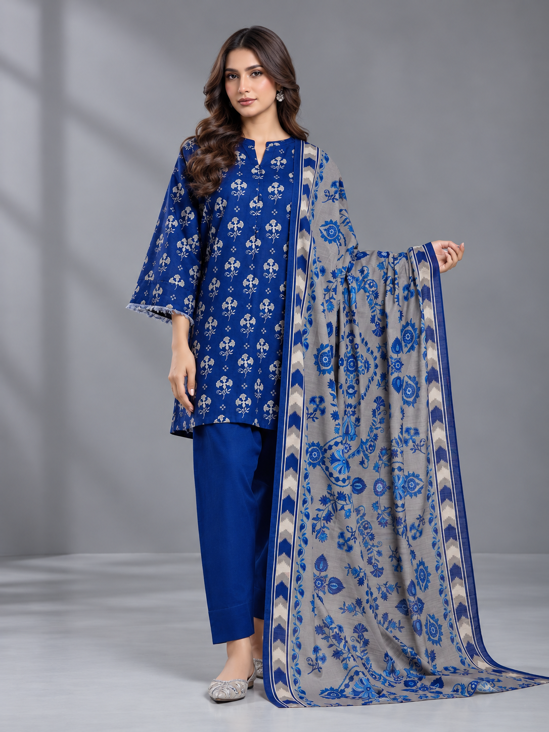 Printed Khaddar Suit