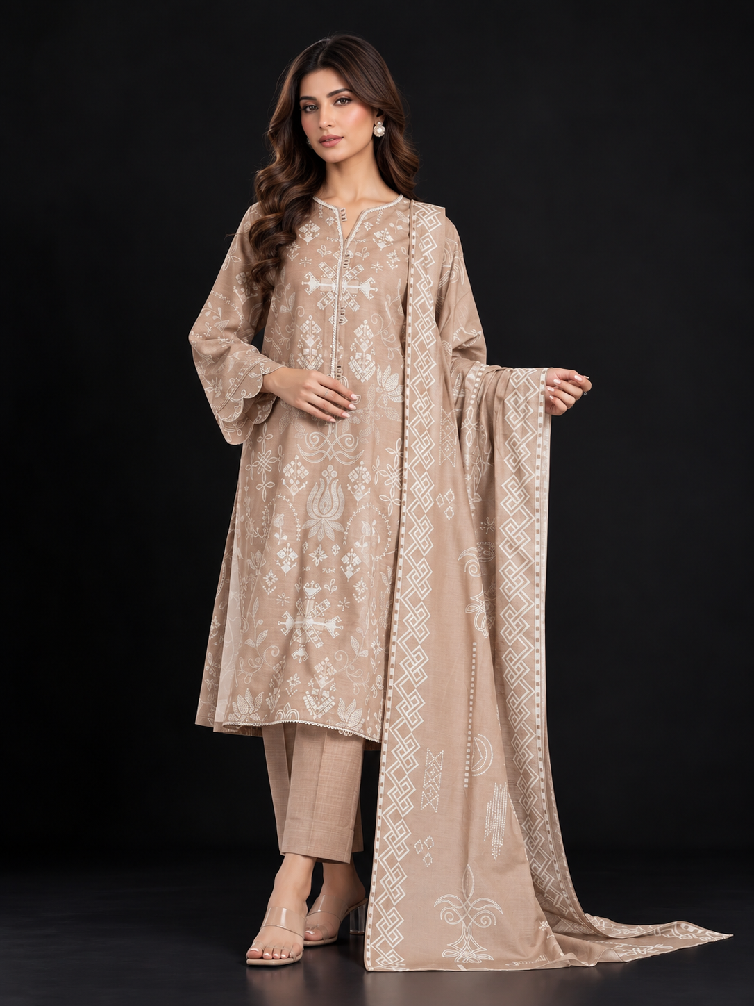 Printed Khaddar Suit