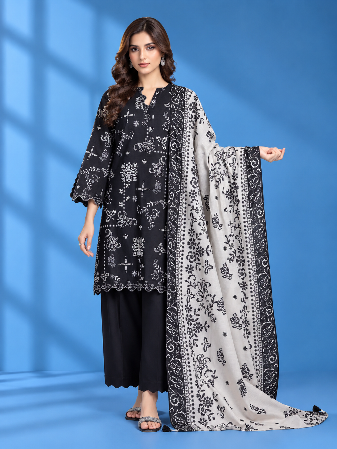 Printed Khaddar Suit