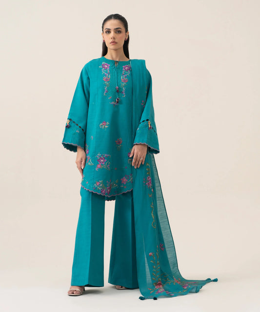 3 PIECE - EMBROIDERED KHADDAR SUIT