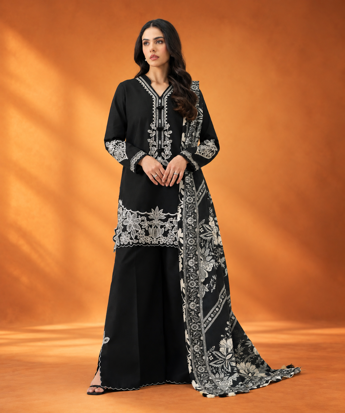 3 PIECE - EMBROIDERED KHADDAR SUIT