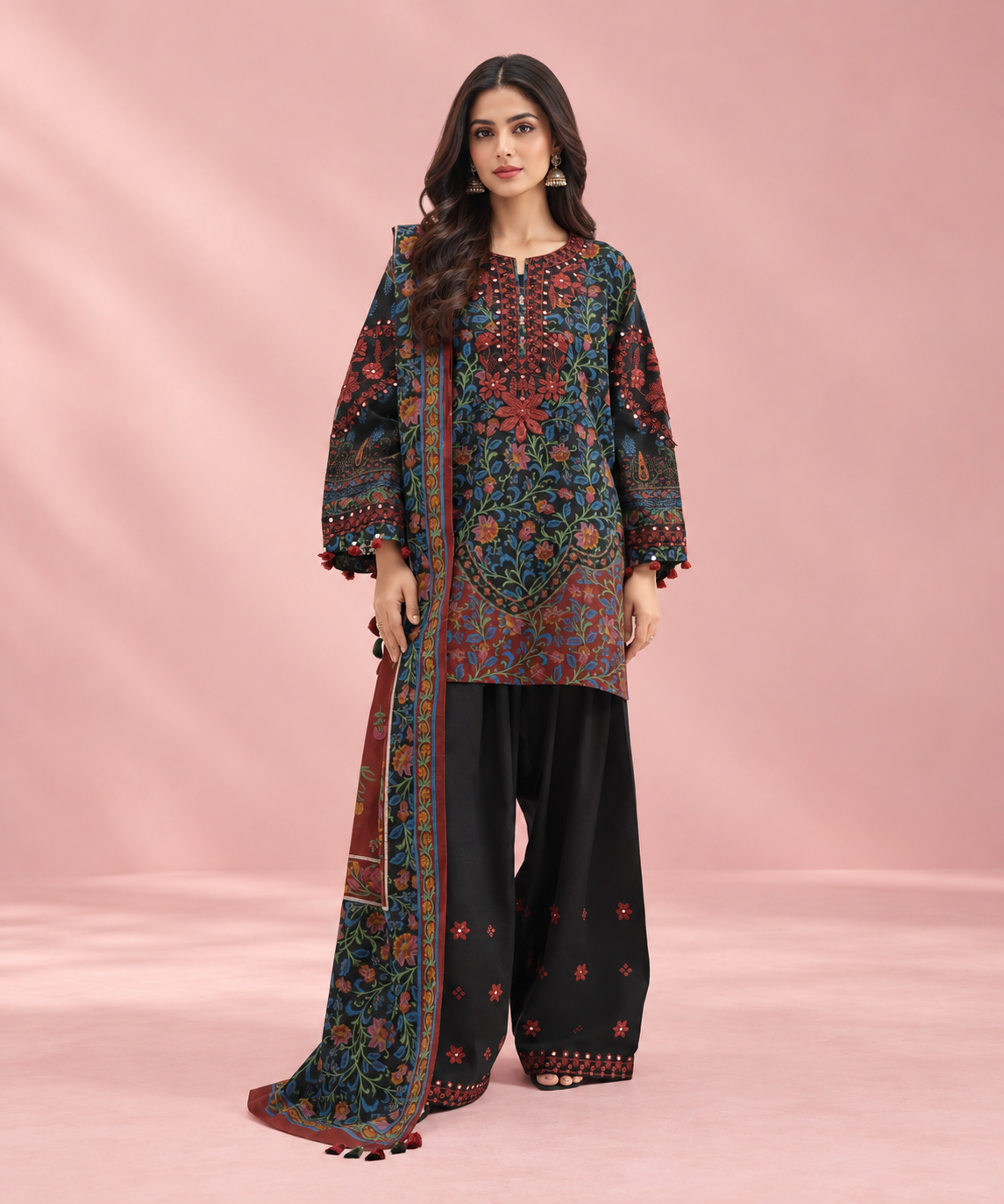 3 PIECE - EMBROIDERED KHADDAR SUIT
