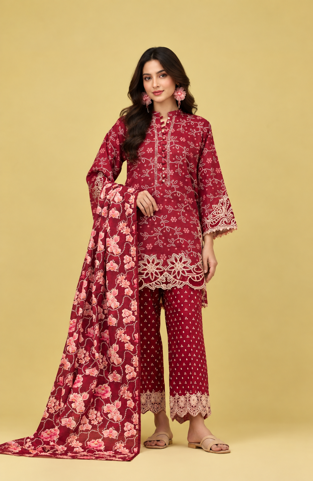 Unstitched | 3 Piece |Khaddar embroidered